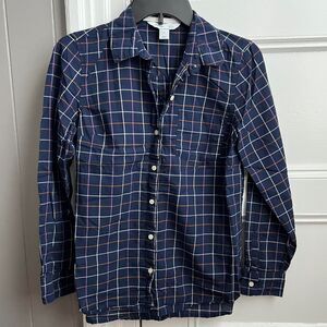 Old Navy "The Classic Shirt" Blue Plaid Button-Down Shirt S